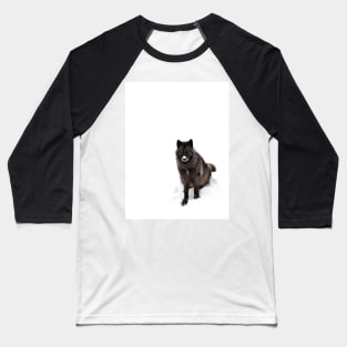 Black Wolf in winter Baseball T-Shirt
